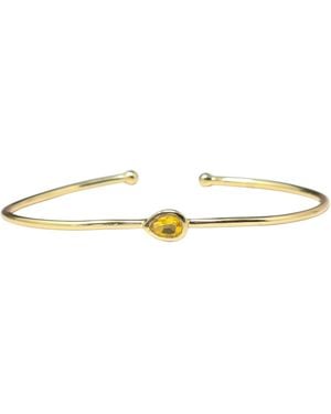 Sophelia Plated Elegant Citrine November Birthstone Bangle - Metallic