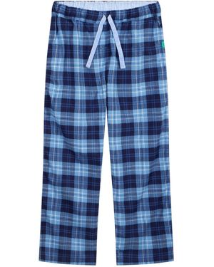 Lounge Soft, Breathable Organic Brushed Cotton Loungewear Trousers - Blue