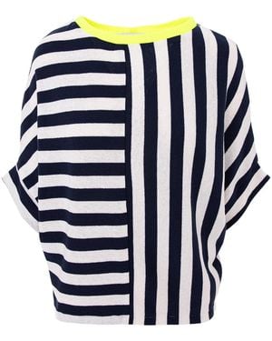 Larisa Dragna Oversized Striped T-Shirt Rogue - Blue