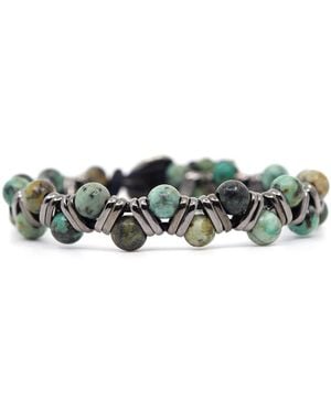 Shar Oke African & Leather Bracelet - Green