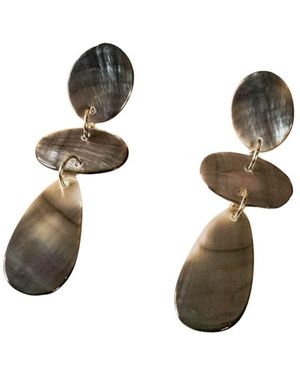 LIKHÂ Raindrop Mother-Of-Pearl Earrings - Black
