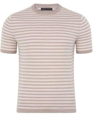 Paul James Knitwear Mens Ultra-fine Cotton Miguel Knitted Breton T-shirt - Grey