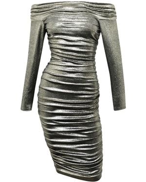 Me & Thee Meet Your Maker Metallic Ruche Dress - Black