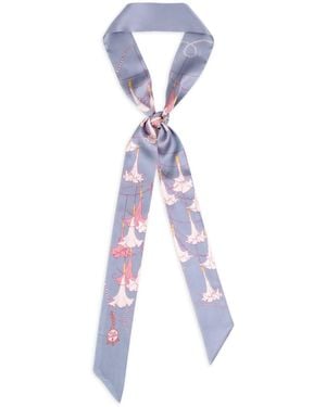 Lost Pattern Dadura Silk Skinny Scarf - Blue