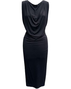 Imaatu Oshun Ruched Cowl Neck Convertible Midi Dress - Blue