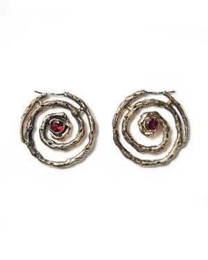 GYUNIA Vortex Hoop Earrings Bronze - Metallic
