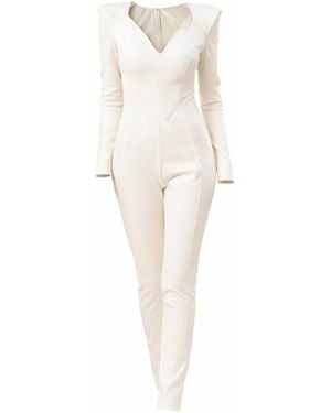 Harmonia Ny Neutrals Minimalistic Eggshell Catsuit By Dani Watanabe - Natural