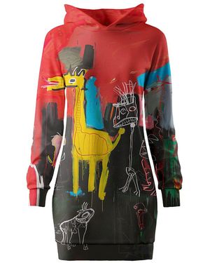 Aloha From Deer Wild Life Oversize Hoodie Dress - Red