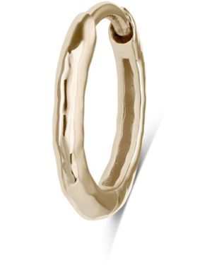 Zohreh Hammered Huggie Hoop Earring 9K - Metallic
