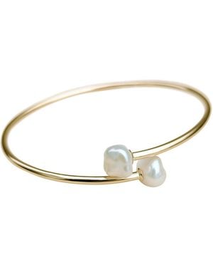 Kiri & Belle Tori Flexible Pearl Filled Bangle - White