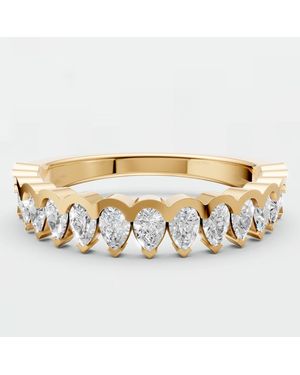 Aya Fine Jewelry 0.94 Ctw Pear Cut Lab Diamond Full Eternity Wedding Band - Metallic