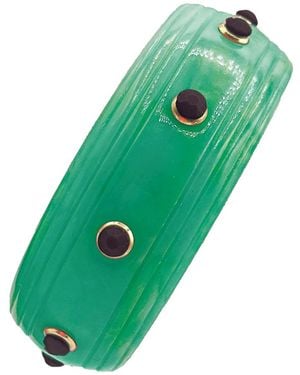 Michael Nash Jewelry Rosa Jade And Onyx Resin Bangle - Green