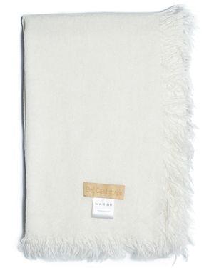 Bel Cashmere Cashmere Foulard With Fringes Ivory - White