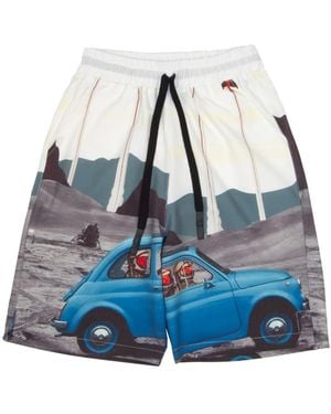 mysimplicated Bermuda Shorts With Rockets Design - Blue
