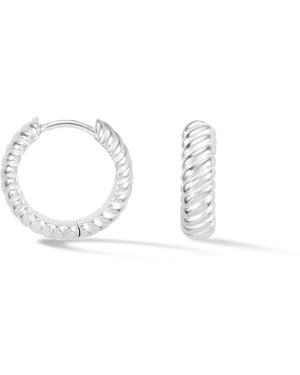 Dower & Hall Medium Twist Huggie Hoops - Metallic
