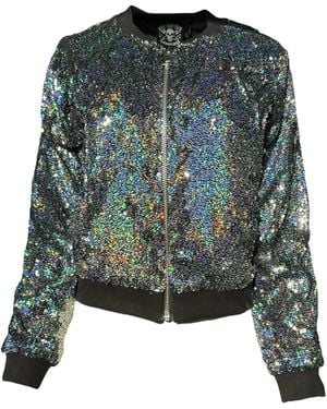 Any Old Iron Holographic Glitter Forever Sequin Bomber Jacket - Green