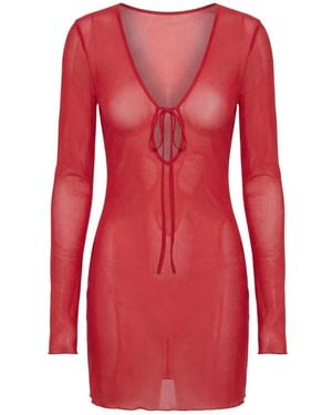 Alia Studio Améthyste Mini Mesh Dress - Red