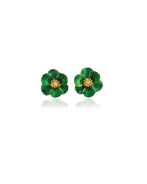 Milou Jewelry Petite Flower Earrings - Green