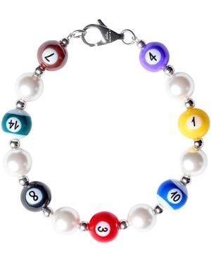 WHYAT Hand-Painted Billiard Pearl Bracelet - Blue