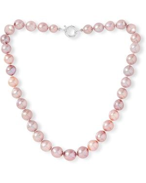 Pearls of the Orient Online Gratia Peach & Mauve Cultured Freshwater Pearl Necklace With Spring Clasp - Pink