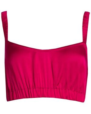 Roses Are Red Sundays Crop Top In Fuchsia - Multicolour