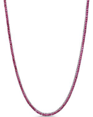 SHYMI Classic Ruby Two Mm Tennis Necklace - Metallic