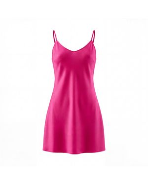 Vimissia Mini Fuchsia Silk Slip Dress - Pink