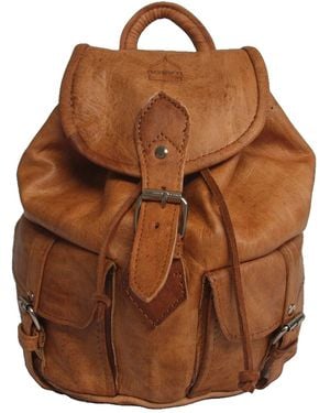 Berber Leather Neutrals The Larache Small Rucksack - Brown
