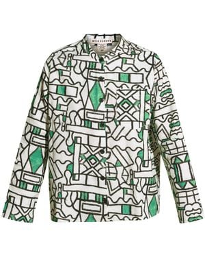 Wild Clouds Organic Cotton & Linen Shirt - Green
