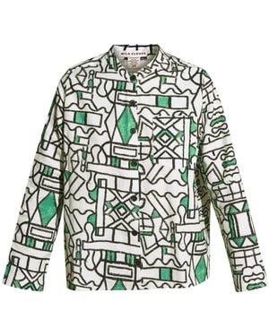 Wild Clouds Organic Cotton & Linen Shirt - Green