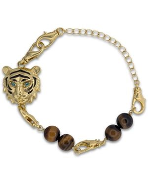Frenvyrn Tiger Convertible Tiger's Eye Bracelet Bag Charm Small - Metallic