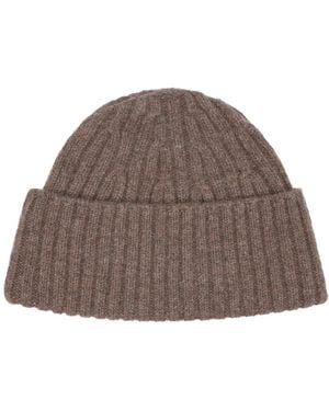 Paul James Knitwear Midweight Lambswool Polperoo Fisherman Beanie - Brown