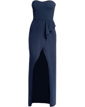 Dress the Population Sweetheart Neckline Asymmetrical Drape Gown - Blue