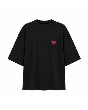 mysimplicated Oversized T-Shirt With Heart Logo W - Black