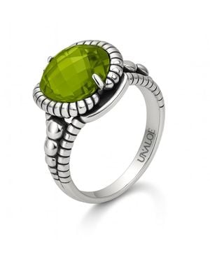 Unaloe Handcrafted Sterling Ring With Zircon – Made - Green
