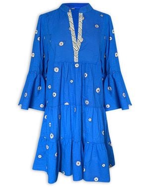Pick Happy Babydoll Mini Dress - Blue