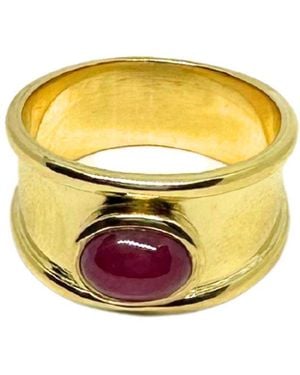 Tg-Jewellery by Tamara Gervasio Ruby Cabochon Ring Handmade - Yellow