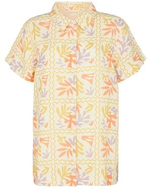 Raffya Neutrals Matisse Button Down Patchwork Floral Print Shirt - Metallic