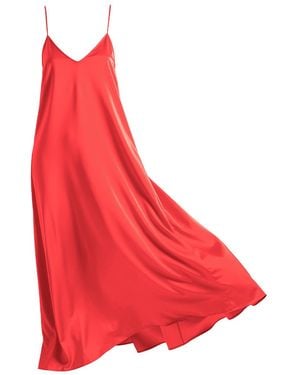 Janara Jones Coral Mariella Satin Maxi Dress - Red