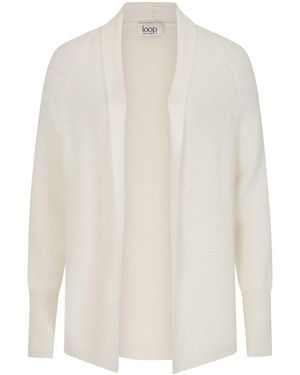 Loop Cashmere Relaxed Edge To Edge Cardigan - White