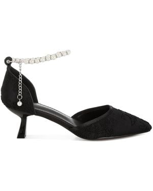 Rag & Co Laika Lace Kitten Heel Sandals - Black