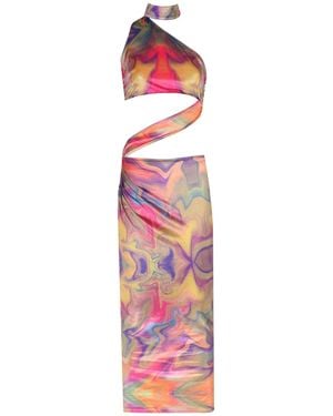 No'design Velvet Midi Dress - White