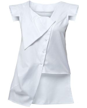 Metamorph Asymmetrical Buttoned Top - Blue