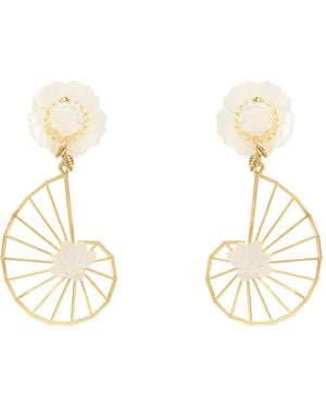 Pats Jewelry Shell Hoop Earrings - Metallic