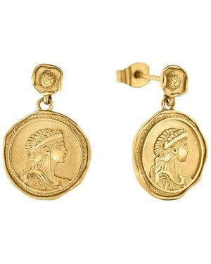 Bermuda Watch Company Maivelle Athena Coin Drop Earrings - Metallic