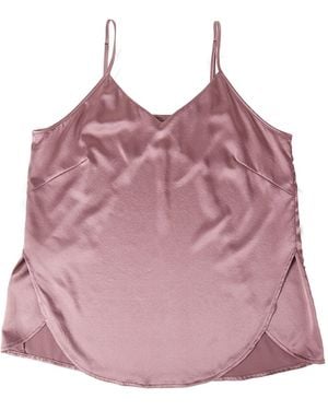 Soft Strokes Silk Pure Mulberry Silk Petal Camisole, V Neck Spaghetti Strap Silk Charmeuse - Purple