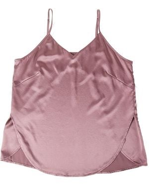 Soft Strokes Silk Pure Mulberry Silk Petal Camisole, V Neck Spaghetti Strap Silk Charmeuse - Purple