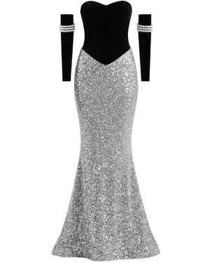 Nur Karaata Pearl Affair Gown - Grey