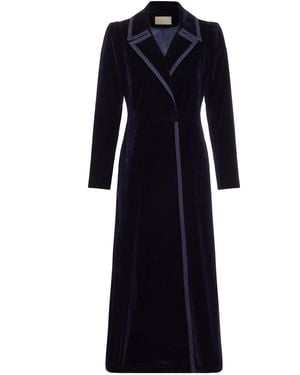 Guinea London Velvet Dress Coat - Black