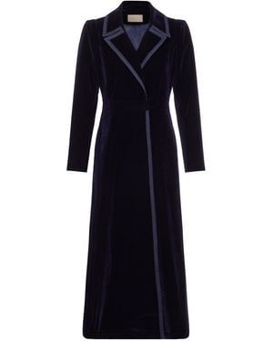 Guinea London Velvet Dress Coat - Black